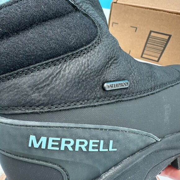 Merrell Women's Thermo Kiruna Mid Zip Waterproof Boot, Size 5.5, Black/Canal - Picture 10 of 13